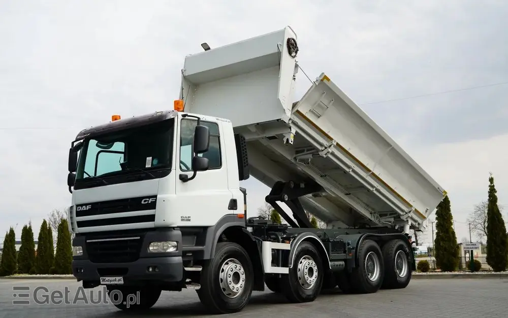 DAF CF 85.410 / 8X4 / WYWROTKA 2 STR / BORDMATIC / HYDROBURTA / SPROWADZONY 