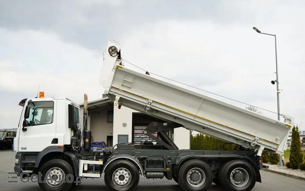 DAF CF 85.410 / 8X4 / WYWROTKA 2 STR / BORDMATIC / HYDROBURTA / SPROWADZONY 