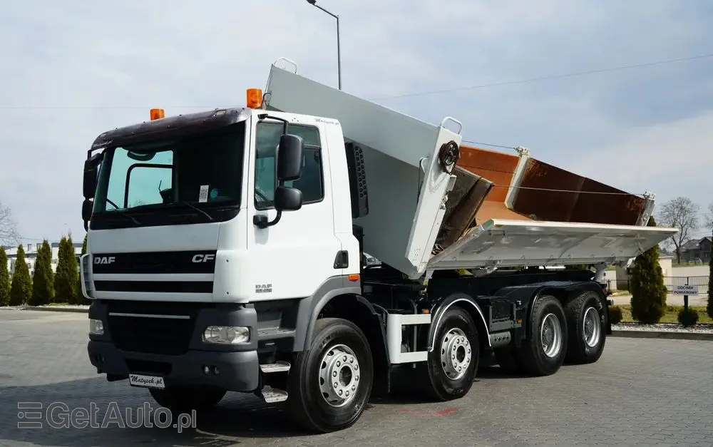 DAF CF 85.410 / 8X4 / WYWROTKA 2 STR / BORDMATIC / HYDROBURTA / SPROWADZONY 