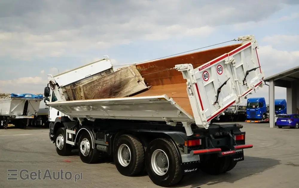 DAF CF 85.410 / 8X4 / WYWROTKA 2 STR / BORDMATIC / HYDROBURTA / SPROWADZONY 