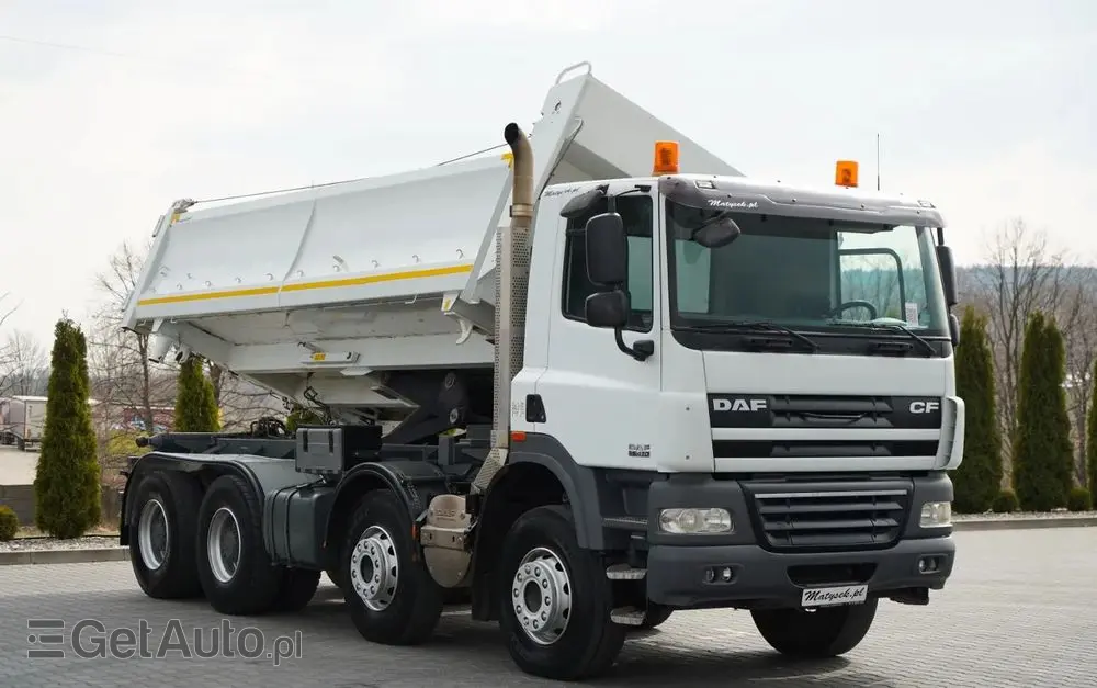 DAF CF 85.410 / 8X4 / WYWROTKA 2 STR / BORDMATIC / HYDROBURTA / SPROWADZONY 