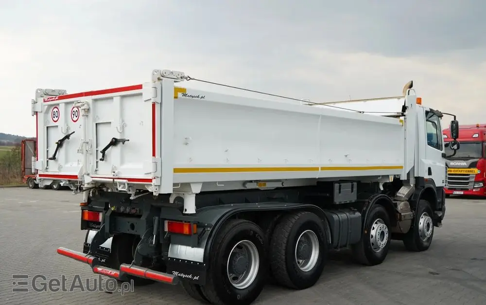 DAF CF 85.410 / 8X4 / WYWROTKA 2 STR / BORDMATIC / HYDROBURTA / SPROWADZONY 