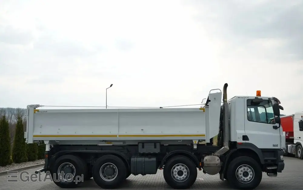 DAF CF 85.410 / 8X4 / WYWROTKA 2 STR / BORDMATIC / HYDROBURTA / SPROWADZONY 