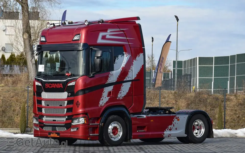 SCANIA S500 / FULL AIRMATIC / RETARDER / KLIMATYZACJA POSTOJOWA / ACC / KLIMA / SKÓRA / FULL LEDY / FULL SPOILERY / WERSJA PREMIUM / SERWISOWANA / SPROWADZONA 