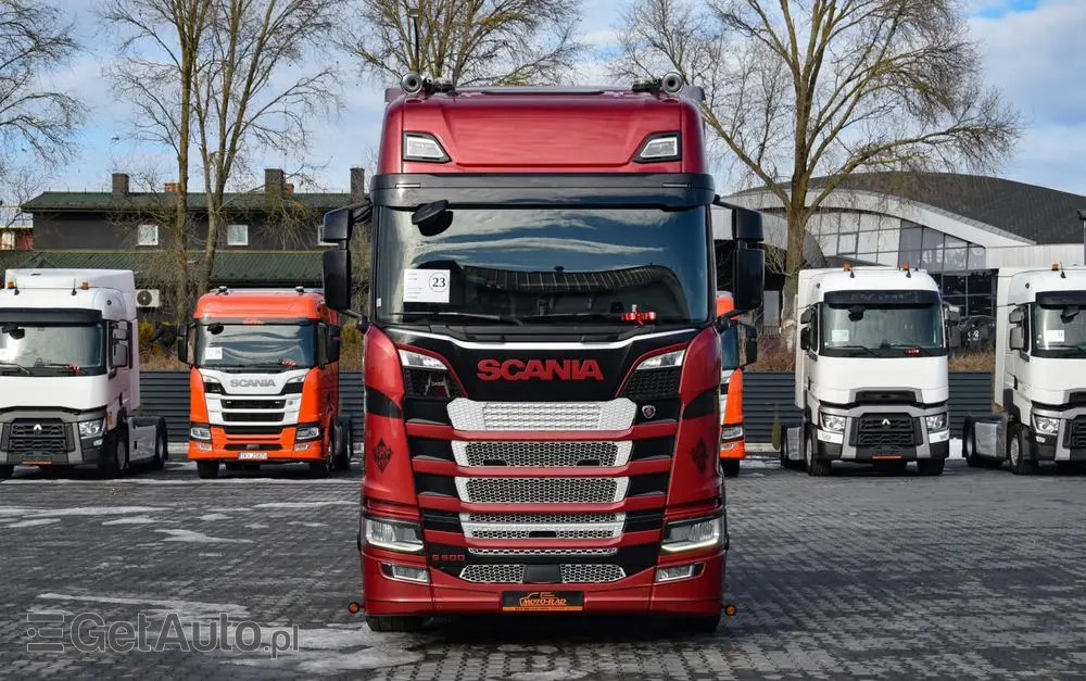 SCANIA S500 / FULL AIRMATIC / RETARDER / KLIMATYZACJA POSTOJOWA / ACC / KLIMA / SKÓRA / FULL LEDY / FULL SPOILERY / WERSJA PREMIUM / SERWISOWANA / SPROWADZONA 
