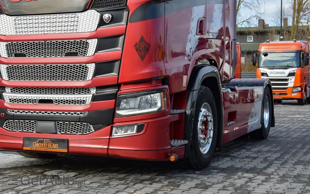 SCANIA S500 / FULL AIRMATIC / RETARDER / KLIMATYZACJA POSTOJOWA / ACC / KLIMA / SKÓRA / FULL LEDY / FULL SPOILERY / WERSJA PREMIUM / SERWISOWANA / SPROWADZONA 