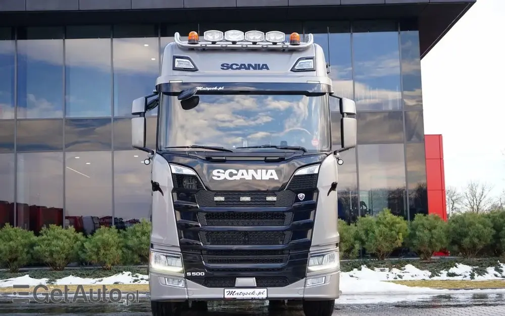 SCANIA S 500 / RETARDER / KLIMA POSTOJOWA / ALUFELGI / SKÓRY / OPONY 100% 