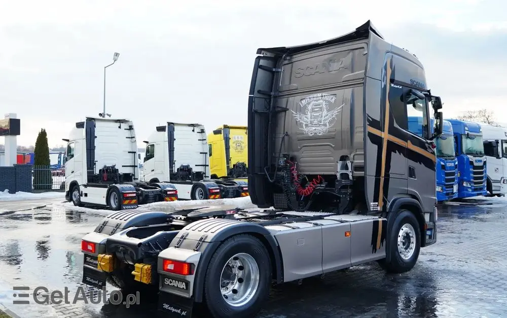 SCANIA S 500 / RETARDER / KLIMA POSTOJOWA / ALUFELGI / SKÓRY / OPONY 100% 