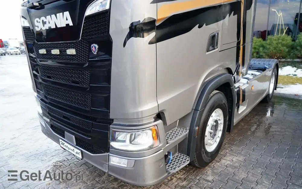 SCANIA S 500 / RETARDER / KLIMA POSTOJOWA / ALUFELGI / SKÓRY / OPONY 100% 