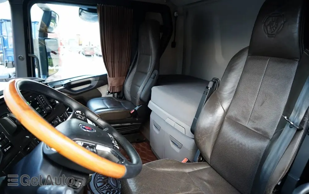 SCANIA S 500 / RETARDER / KLIMA POSTOJOWA / ALUFELGI / SKÓRY / OPONY 100% 