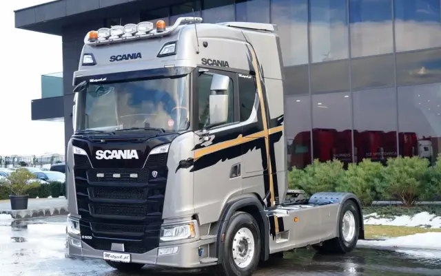 SCANIA S 500 / RETARDER / KLIMA POSTOJOWA / ALUFELGI / SKÓRY / OPONY 100% 