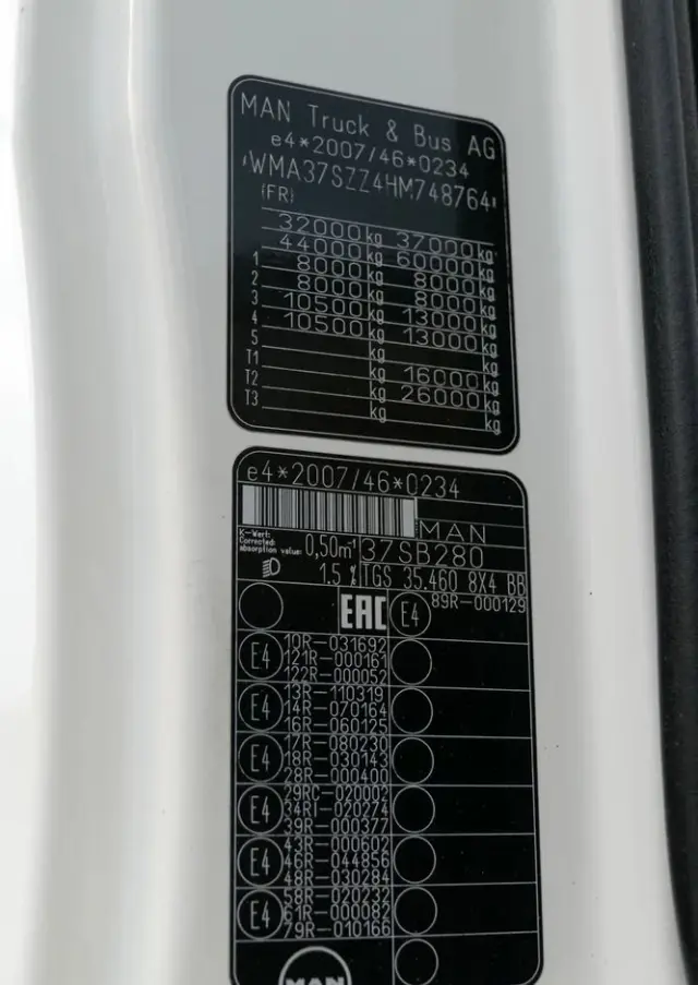 MAN TGS 35.460 / 8X4 / WYWROTKA 2 STR / BORDMATIC / MEILLER KIPPER / AUTOMAT / EURO 6 