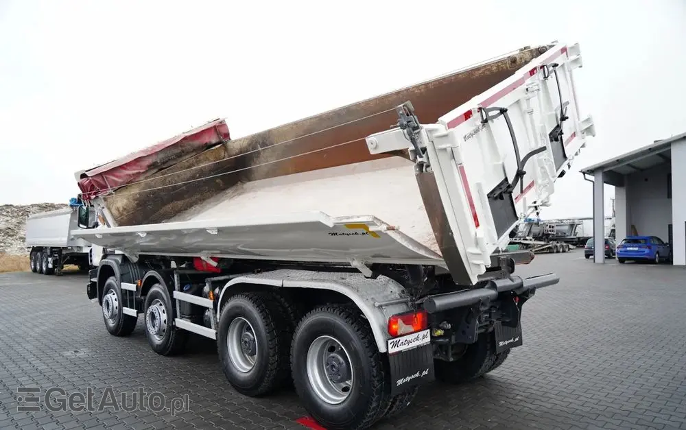 SCANIA P 410 / 8x4 / WYWROTKA 2 STRONNA / HYDROBURTA / BORDMATIC / OPTICRUISE / OPONY 100% / EURO 6 