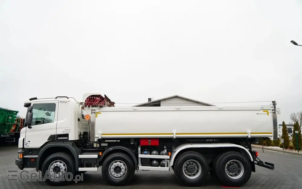 SCANIA P 410 / 8x4 / WYWROTKA 2 STRONNA / HYDROBURTA / BORDMATIC / OPTICRUISE / OPONY 100% / EURO 6 
