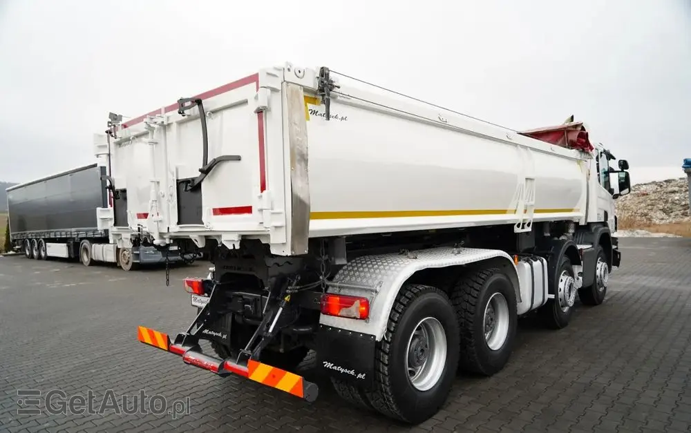SCANIA P 410 / 8x4 / WYWROTKA 2 STRONNA / HYDROBURTA / BORDMATIC / OPTICRUISE / OPONY 100% / EURO 6 