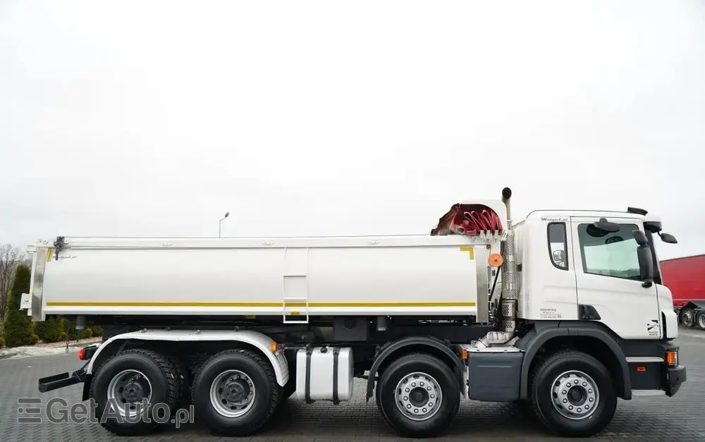 SCANIA P 410 / 8x4 / WYWROTKA 2 STRONNA / HYDROBURTA / BORDMATIC / OPTICRUISE / OPONY 100% / EURO 6 