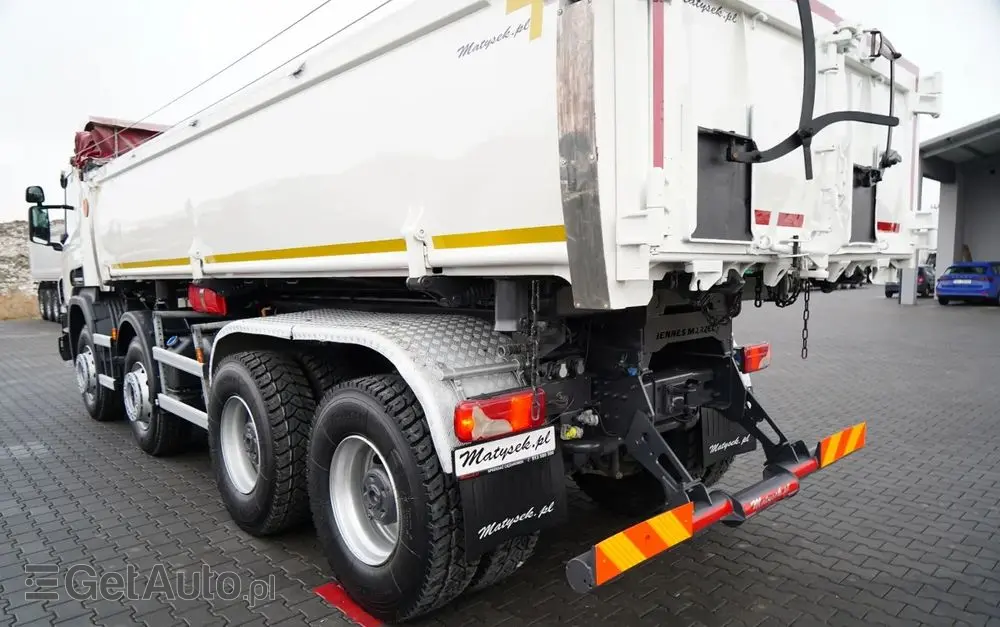 SCANIA P 410 / 8x4 / WYWROTKA 2 STRONNA / HYDROBURTA / BORDMATIC / OPTICRUISE / OPONY 100% / EURO 6 