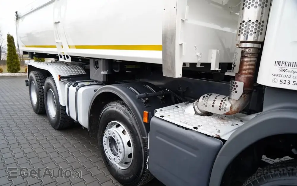 SCANIA P 410 / 8x4 / WYWROTKA 2 STRONNA / HYDROBURTA / BORDMATIC / OPTICRUISE / OPONY 100% / EURO 6 