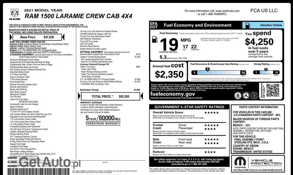 RAM 1500 5.7 Crew Cab Laramie