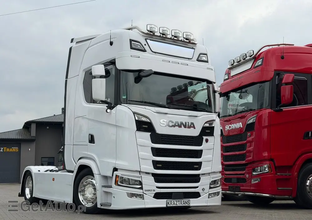 SCANIA 580S scania z Niemiec v8 mega low deck idealny stan 2021 pełna opcja bez egr 