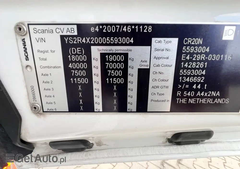 SCANIA R540 full ADR z Niemiec Ledy nawigacja pełna historia kontrakt Scania 