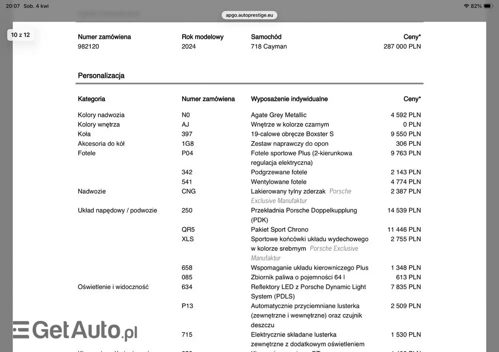 PORSCHE 718 Cayman GPF PDK