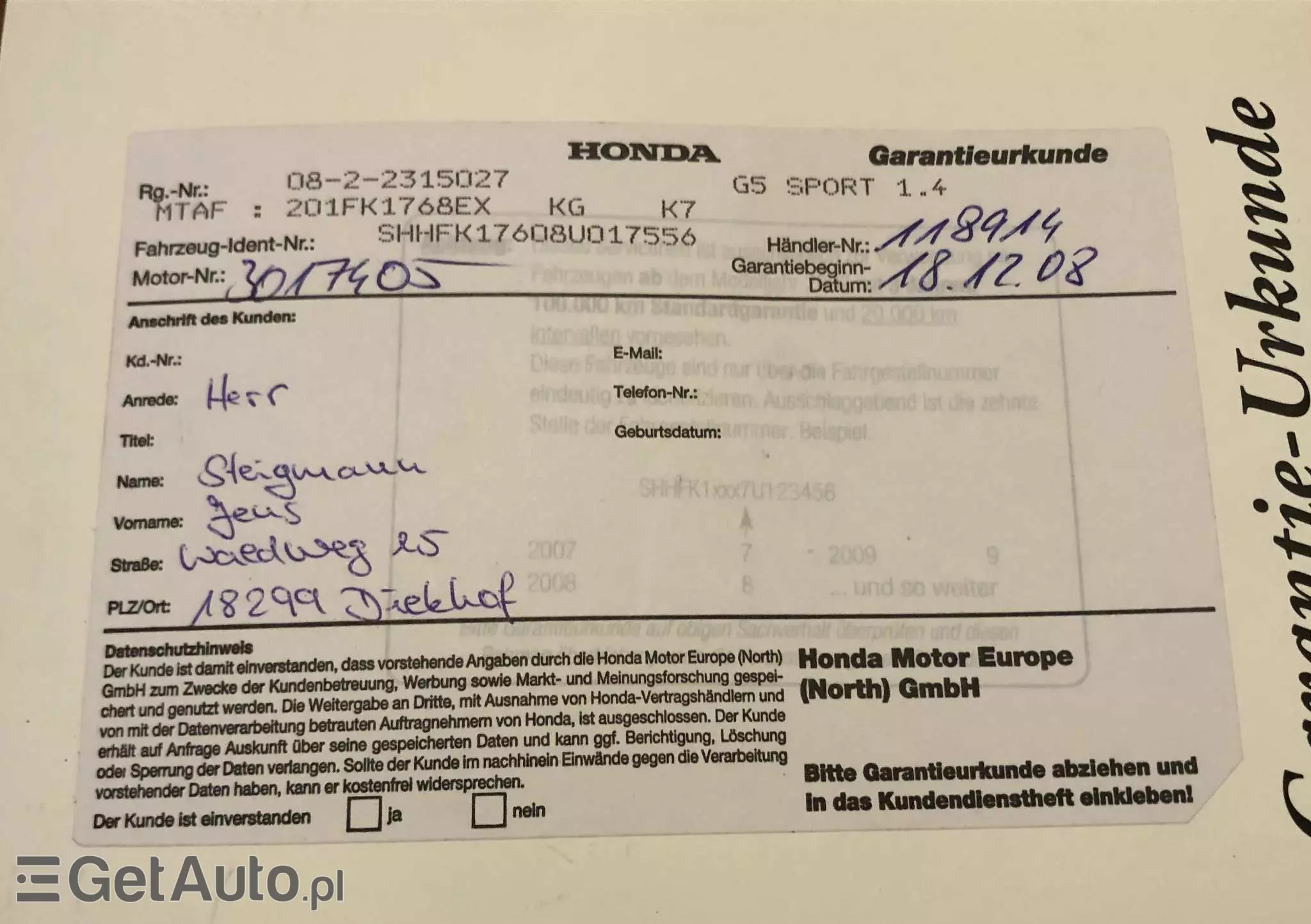 HONDA Civic 1.4i-DSi Sport