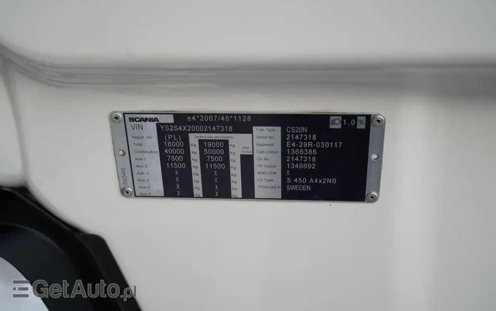 SCANIA S 450 / KLIMA POSTOJOWA / CAŁA NA PODUSZKACH  / NAVI 