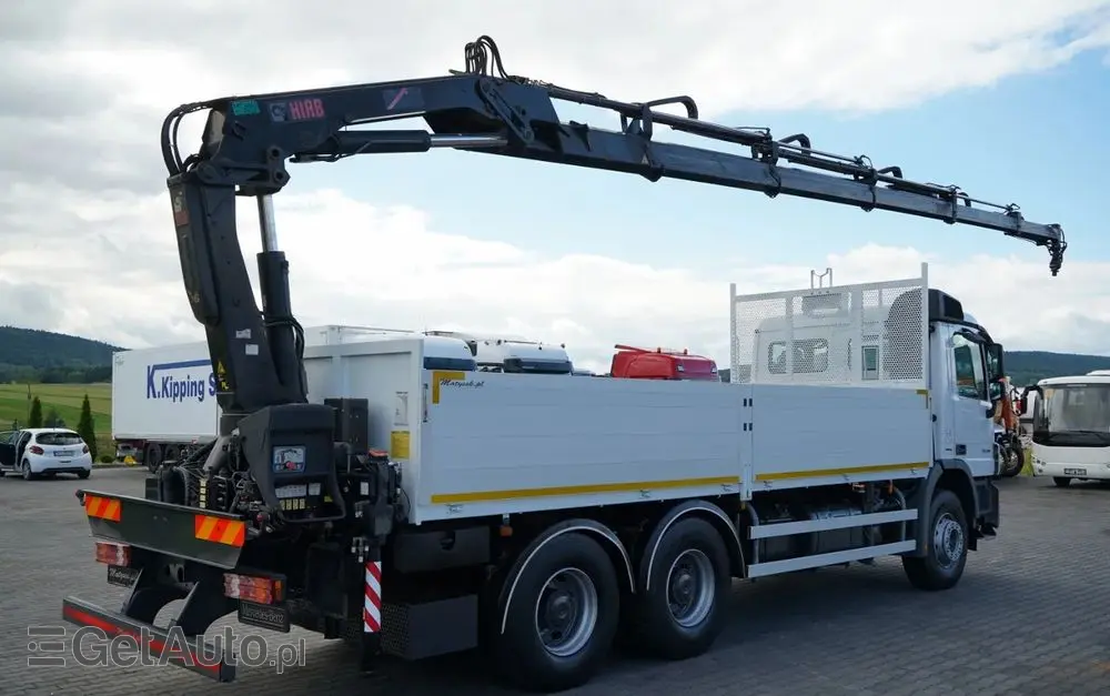 MERCEDES-BENZ ACTROS 2636 / 6x4 / SKRZYNIOWY 6,5 M + HDS HIAB / MOCNA PODŁOGA / STEROWANIE RADIOWE / ROTATOR / SPROWADZONY 