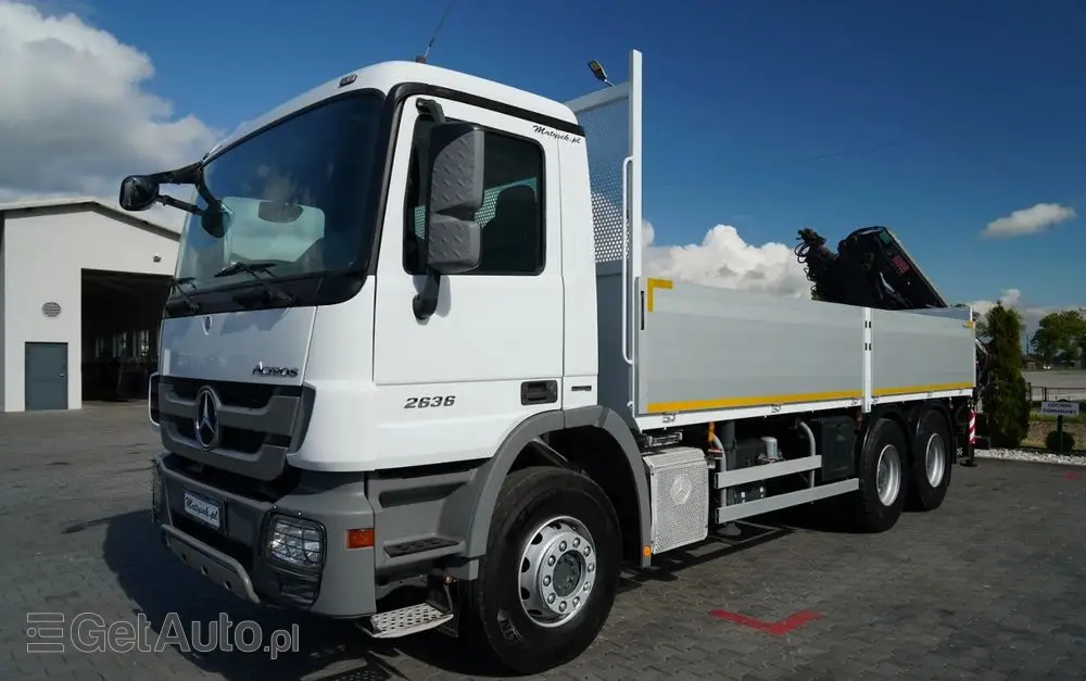 MERCEDES-BENZ ACTROS 2636 / 6x4 / SKRZYNIOWY 6,5 M + HDS HIAB / MOCNA PODŁOGA / STEROWANIE RADIOWE / ROTATOR / SPROWADZONY 