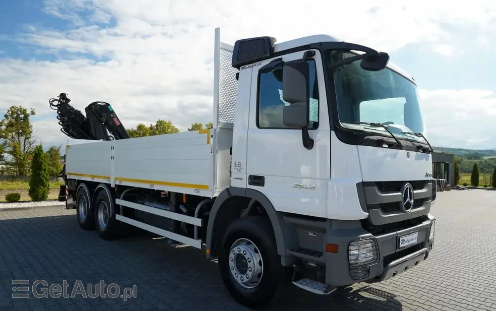 MERCEDES-BENZ ACTROS 2636 / 6x4 / SKRZYNIOWY 6,5 M + HDS HIAB / MOCNA PODŁOGA / STEROWANIE RADIOWE / ROTATOR / SPROWADZONY 