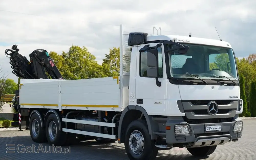 MERCEDES-BENZ ACTROS 2636 / 6x4 / SKRZYNIOWY 6,5 M + HDS HIAB / MOCNA PODŁOGA / STEROWANIE RADIOWE / ROTATOR / SPROWADZONY 