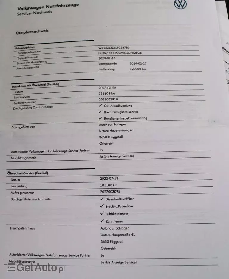 VOLKSWAGEN CRAFTER II 4MOTION 1-KABINA 