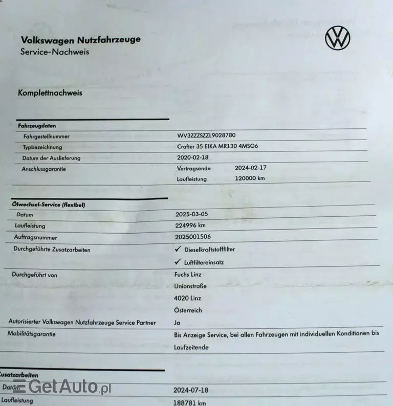 VOLKSWAGEN CRAFTER II 4MOTION 1-KABINA 