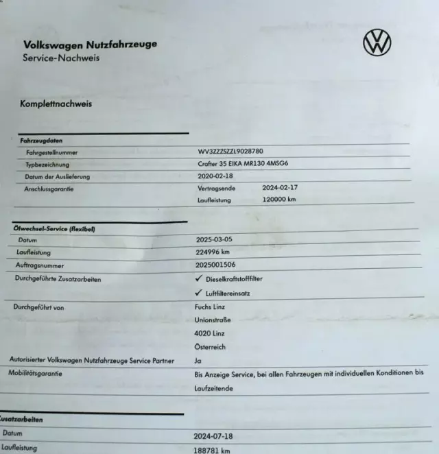 VOLKSWAGEN CRAFTER II 4MOTION 1-KABINA 