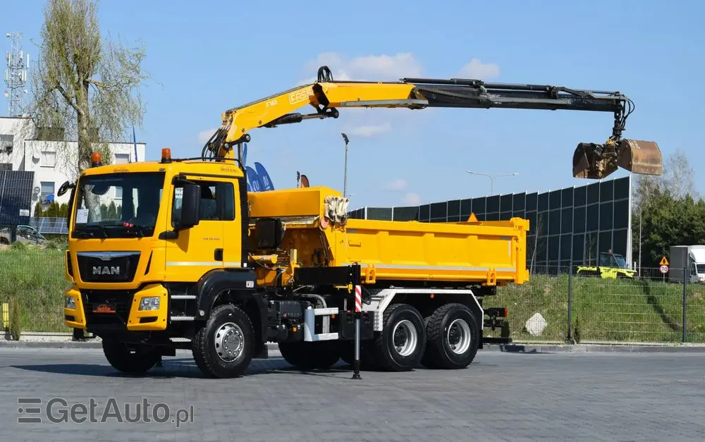 MAN TGS 26.400 / 6x4 / EURO 6 / UDT / HDS FASSI 165 / WYSUW x3 / ROTATOR / CHWYTAK / STEROWANIE RADIOWE / WZMOCNIONA RAMA / WYWROTKA / HYDROBURTA / AUTOMAT / 2017 / NOWE OPONY - 100% / NISKI PRZEBIEG / STAN IDEALNY / SPROWADZONY 