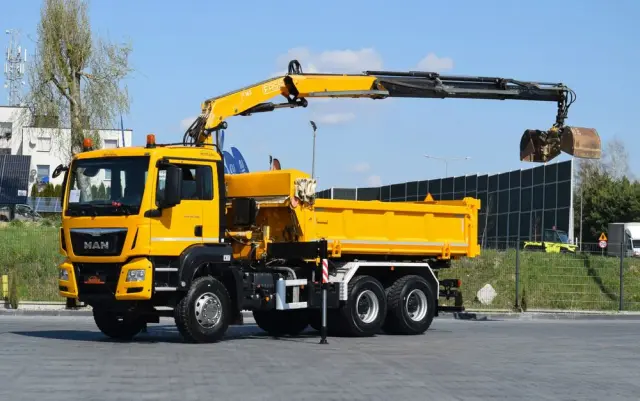 MAN TGS 26.400 / 6x4 / EURO 6 / UDT / HDS FASSI 165 / WYSUW x3 / ROTATOR / CHWYTAK / STEROWANIE RADIOWE / WZMOCNIONA RAMA / WYWROTKA / HYDROBURTA / AUTOMAT / 2017 / NOWE OPONY - 100% / NISKI PRZEBIEG / STAN IDEALNY / SPROWADZONY 