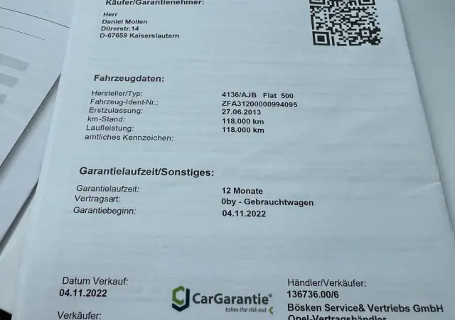 FIAT 500 1.2 8V Lounge Euro5