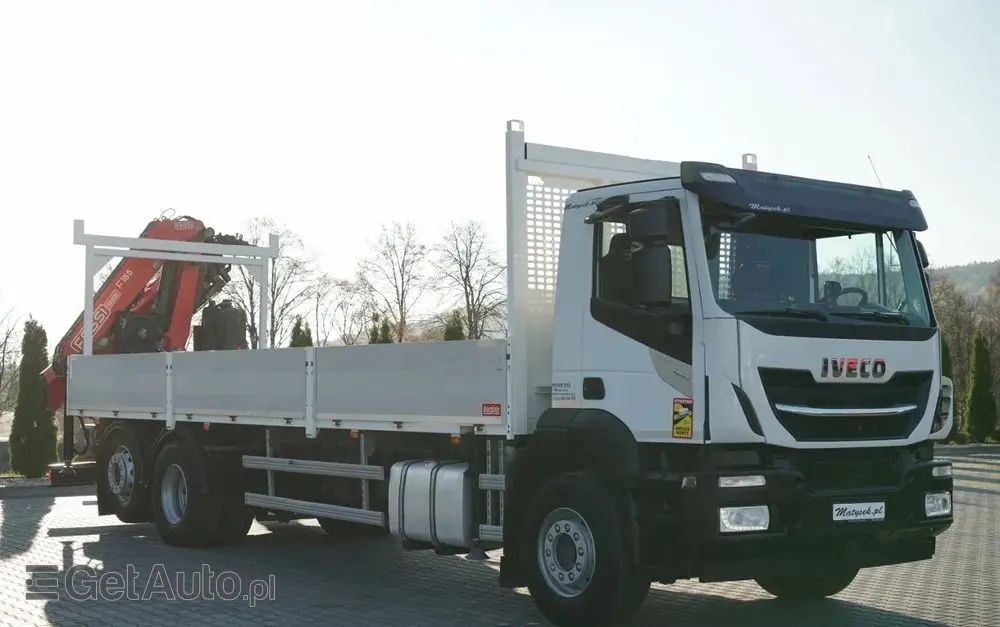 IVECO STRALIS 460 / 6X2 / SKRZYNIOWY 8,1 m + HDS FASSI. F185 MAX UDŹWIG 5 500 KG / STEROWANIE RADIOWE / ROTATOR / 