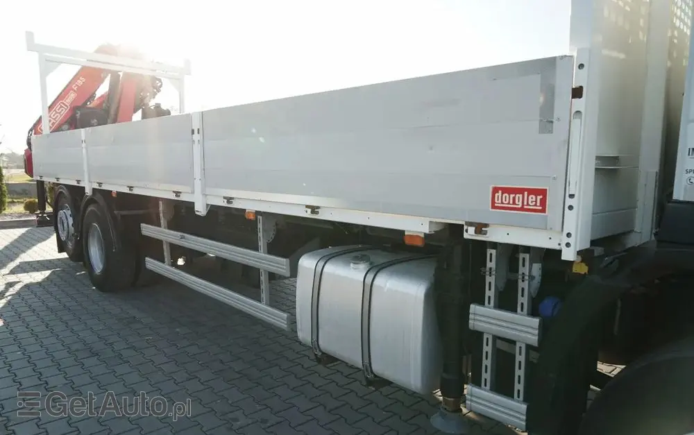 IVECO STRALIS 460 / 6X2 / SKRZYNIOWY 8,1 m + HDS FASSI. F185 MAX UDŹWIG 5 500 KG / STEROWANIE RADIOWE / ROTATOR / 