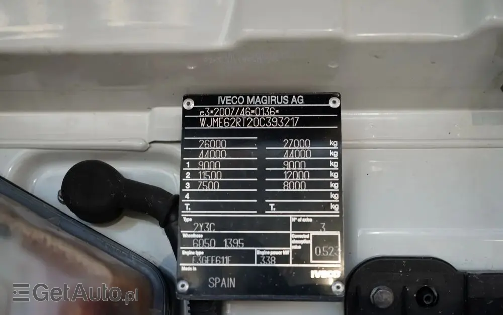 IVECO STRALIS 460 / 6X2 / SKRZYNIOWY 8,1 m + HDS FASSI. F185 MAX UDŹWIG 5 500 KG / STEROWANIE RADIOWE / ROTATOR / 