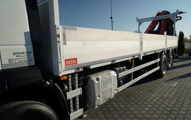 IVECO STRALIS 460 / 6X2 / SKRZYNIOWY 8,1 m + HDS FASSI. F185 MAX UDŹWIG 5 500 KG / STEROWANIE RADIOWE / ROTATOR / 