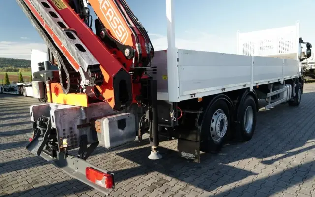 IVECO STRALIS 460 / 6X2 / SKRZYNIOWY 8,1 m + HDS FASSI. F185 MAX UDŹWIG 5 500 KG / STEROWANIE RADIOWE / ROTATOR / 