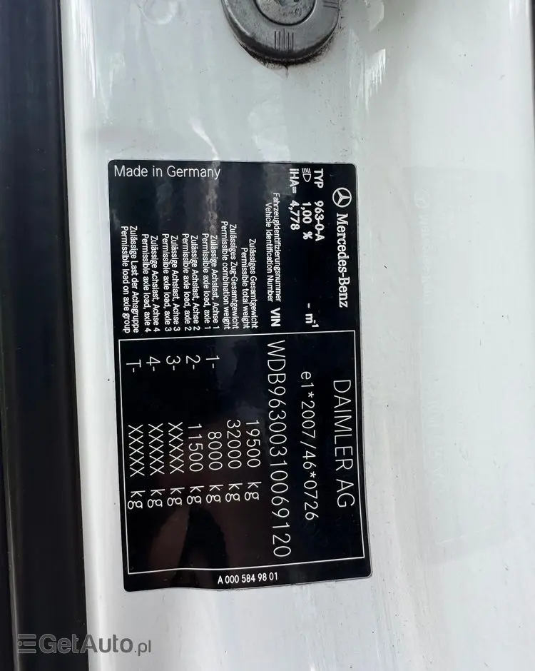 MERCEDES-BENZ ANTOS /1830/E 6/Chłodnia +Winda /18 Palet / Niski Przebieg122 Tys Km! 