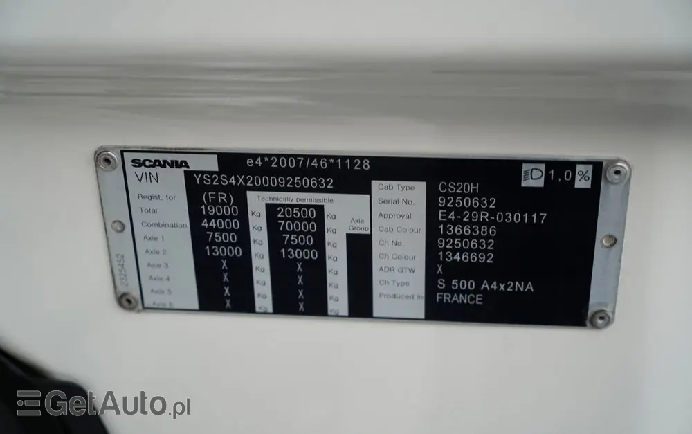 SCANIA S 500 / RETARDER / KLIMATYZACJA POSTOJOWA / EURO 6 