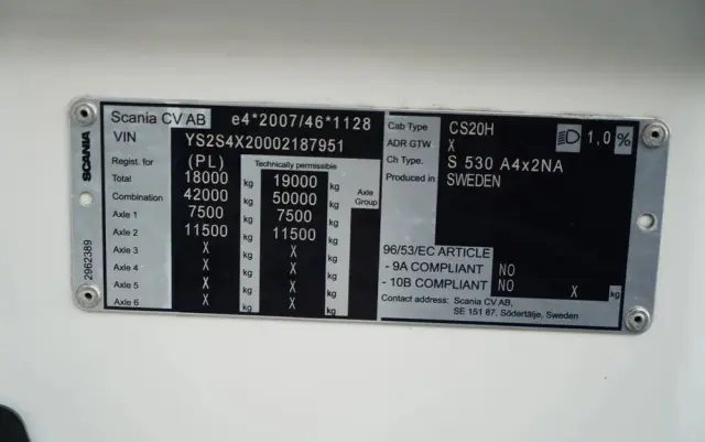 SCANIA S 530 / V8 / RETARDER / KLIMATYZACJA POSTOJOWA  / 