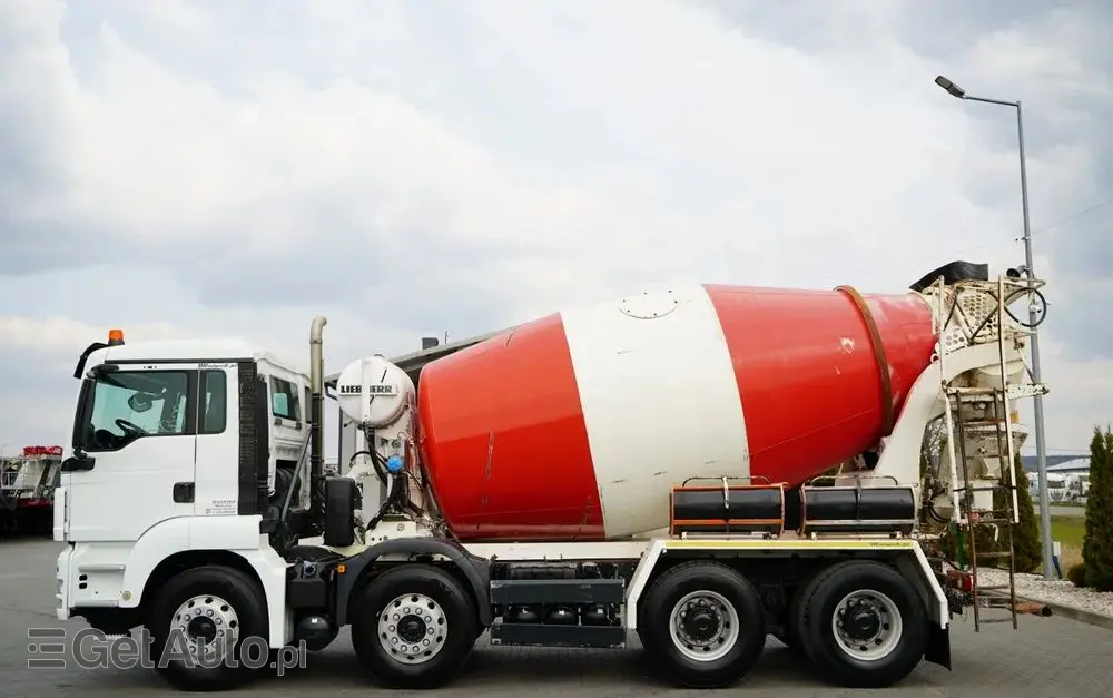 MAN TGS 32.400 / 8x4 / BETONOMIESZARKA LIEBHERR   / GRUSZKA 9 M3 / ALUFELGI / EURO 5 