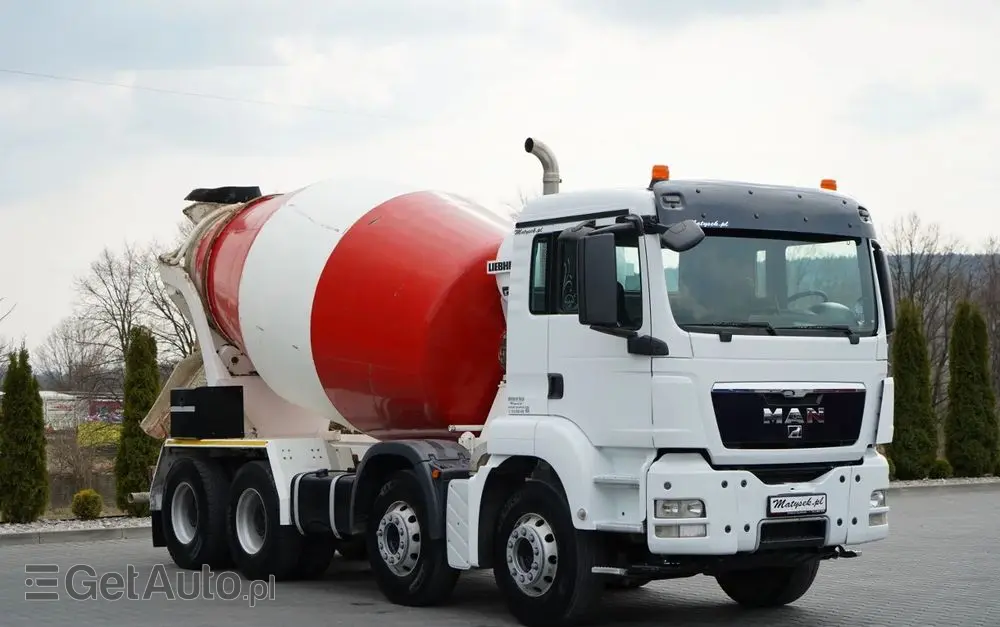 MAN TGS 32.400 / 8x4 / BETONOMIESZARKA LIEBHERR   / GRUSZKA 9 M3 / ALUFELGI / EURO 5 