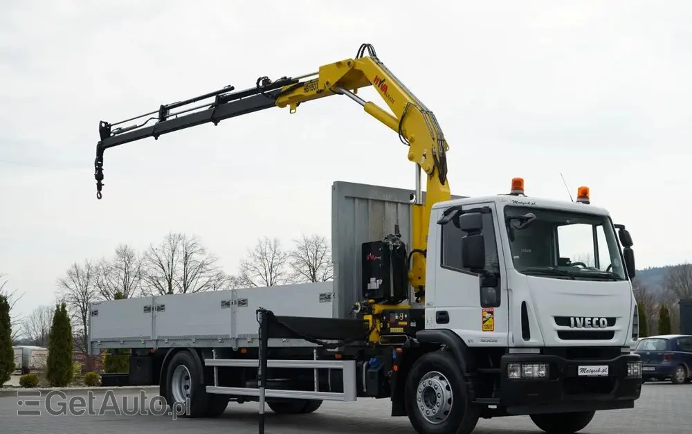 IVECO 180E25 / 4X2 / SKRZYNIOWY 7,5m + HDS HYVA HB150X MAX UDŹWIG 5 200KG / STEROWNIE RADIOWE  / ROTATOR / AUTOMAT 