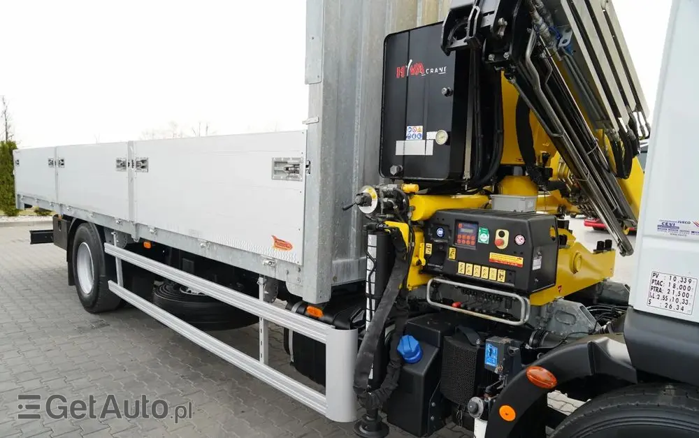IVECO 180E25 / 4X2 / SKRZYNIOWY 7,5m + HDS HYVA HB150X MAX UDŹWIG 5 200KG / STEROWNIE RADIOWE  / ROTATOR / AUTOMAT 